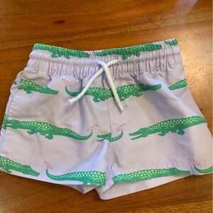 Green Alligator Print Swim Shorts size 18-24 months